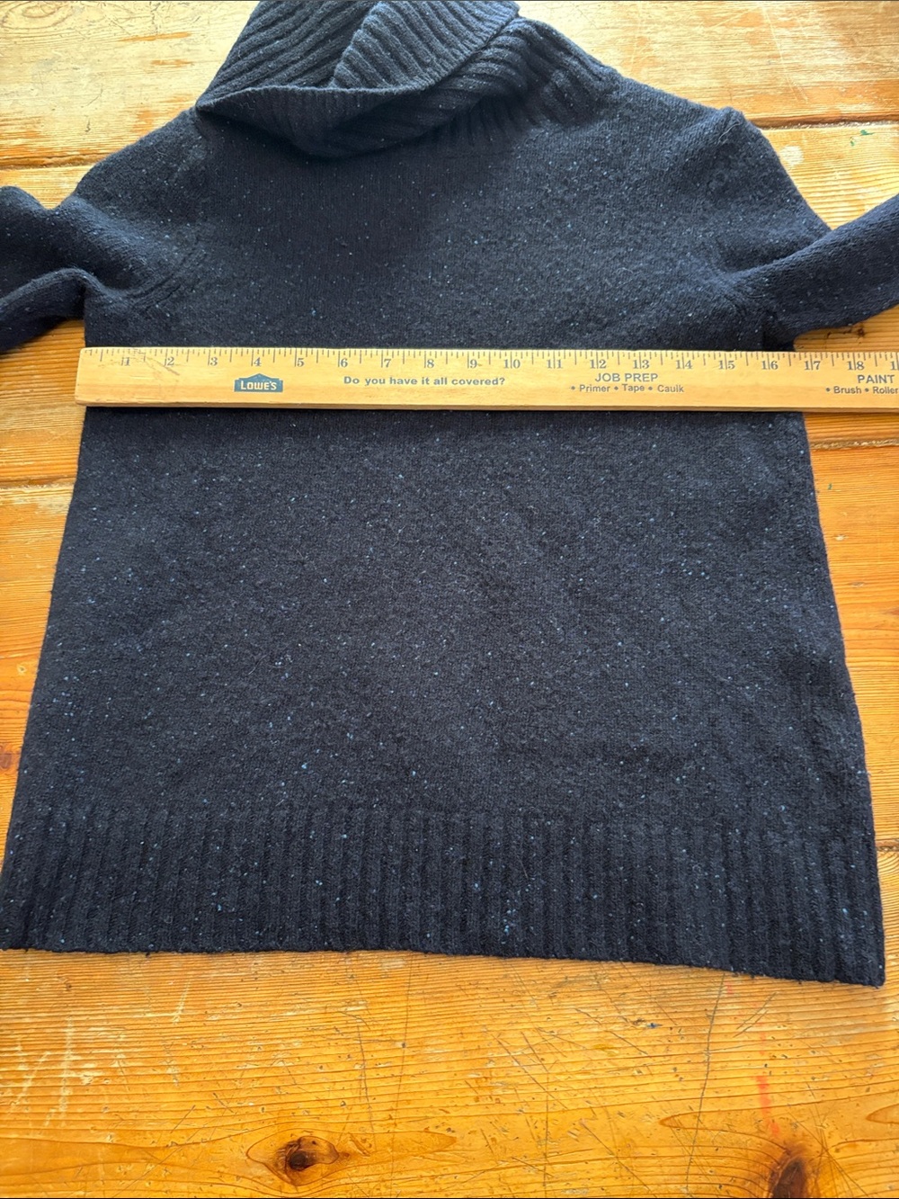 J Crew Navy Wool Cowl Neck Sweater Small Chunky Knit Minimalist - Picture 6 of 9